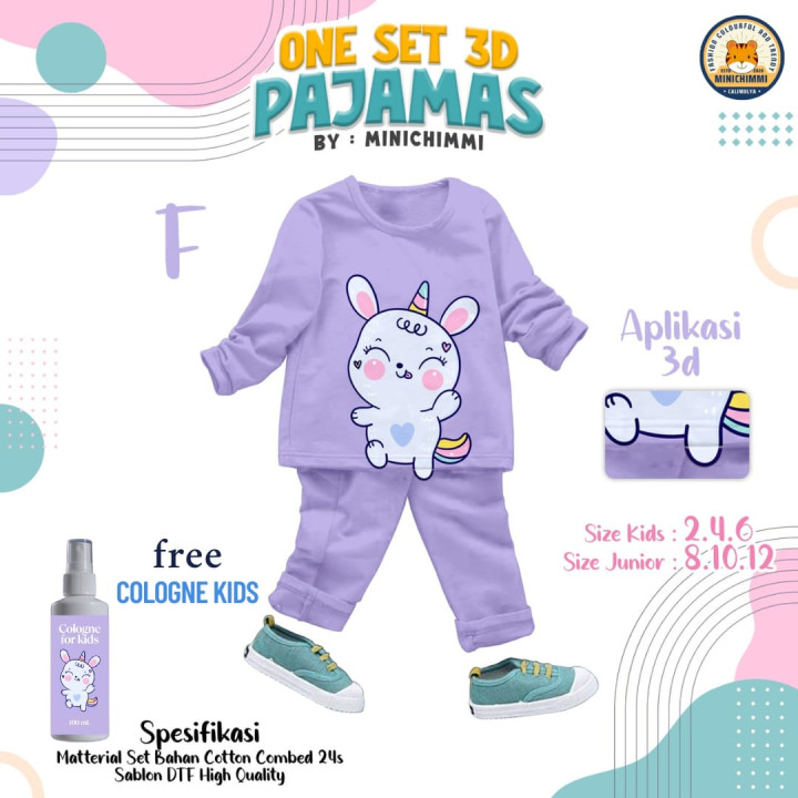 PO ONE SET 3D PAJAMAS MINICHIMMI