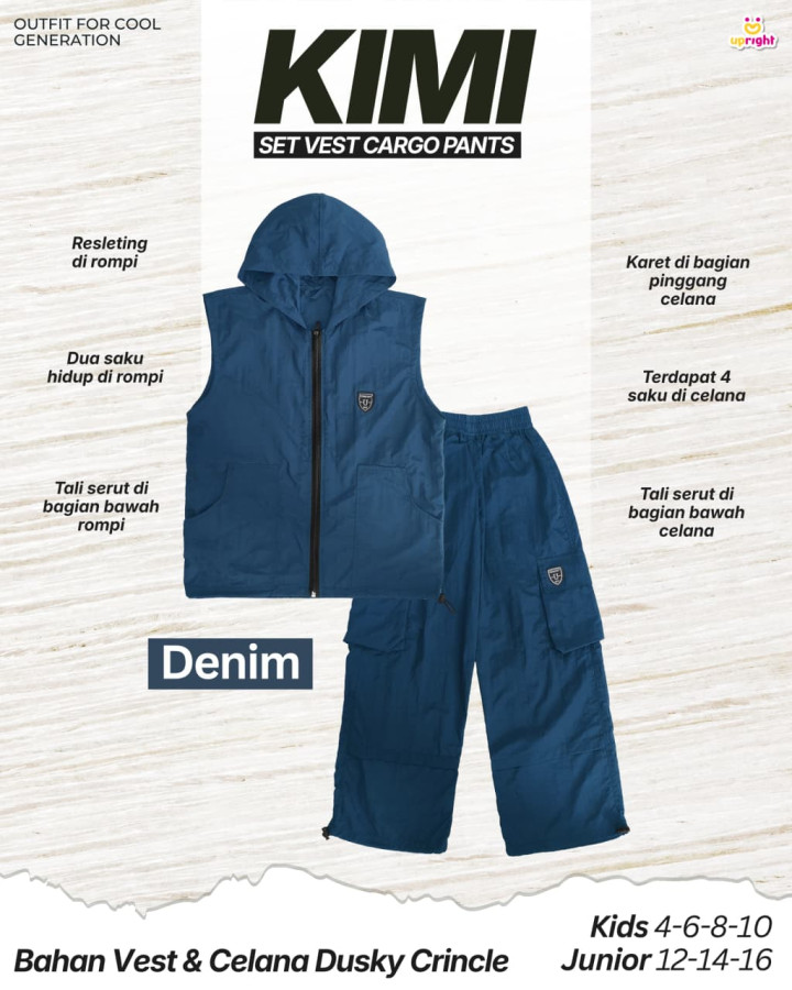 PO KIMI SET VEST CARGO PANTS BY UPRIGHT 
