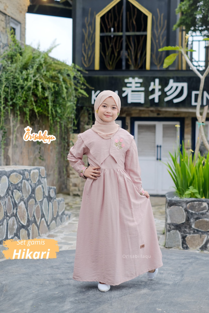 READY STOK SET GAMIS HIKARI KIDS BY ORISABILAQU