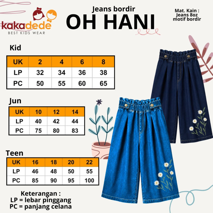 PO JEANS BORDIR OH HANI BY KAKADEDE