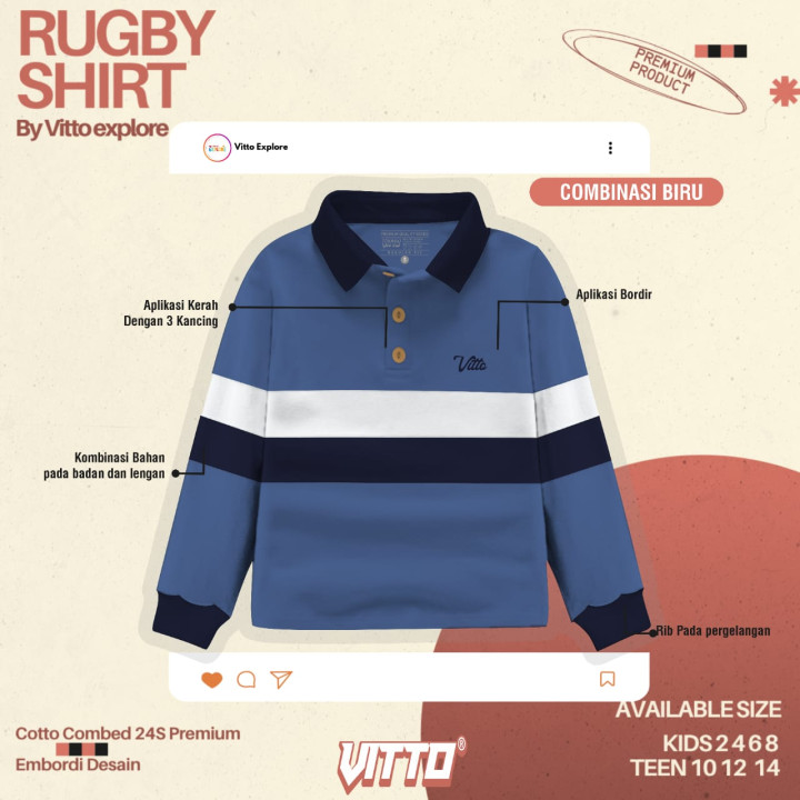 PO BAJU ONLY RUGBY SHIRT BY VITTO