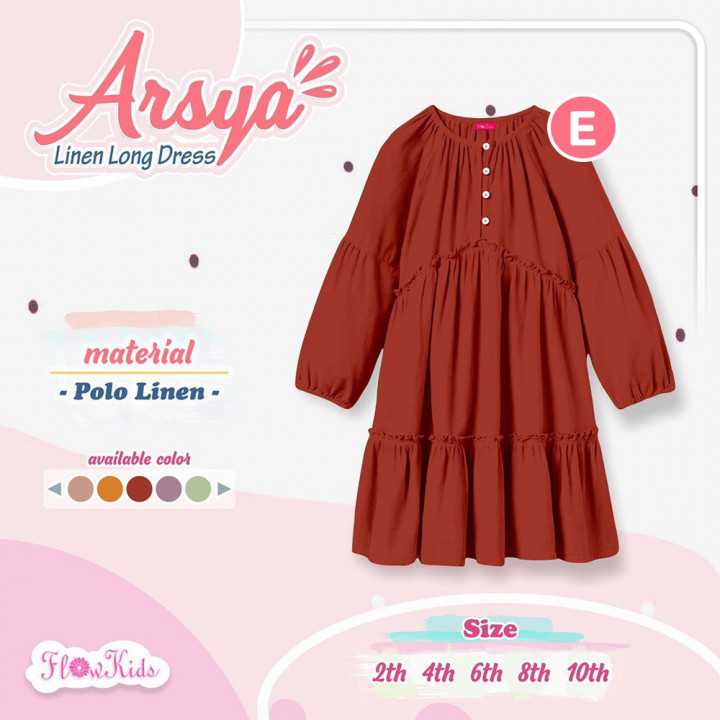 ARSYA LINEN LONG DRESS BY FLOW KIDS
