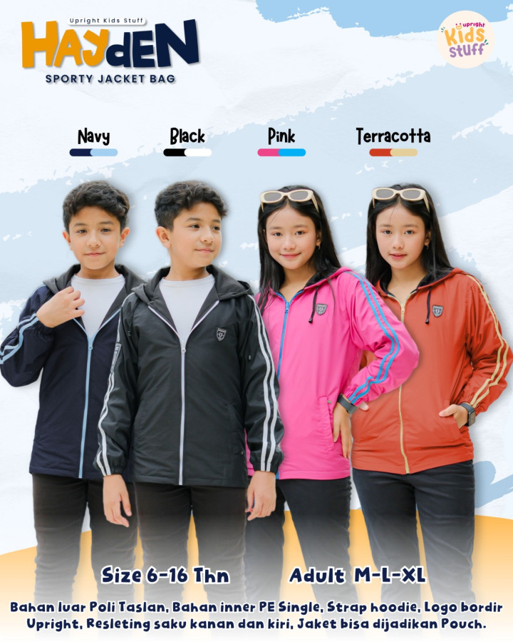 PO TEEN & ADULT HAYDEN SPORTY JACKET BY UPRIGHT BAG BY UPRIGHT