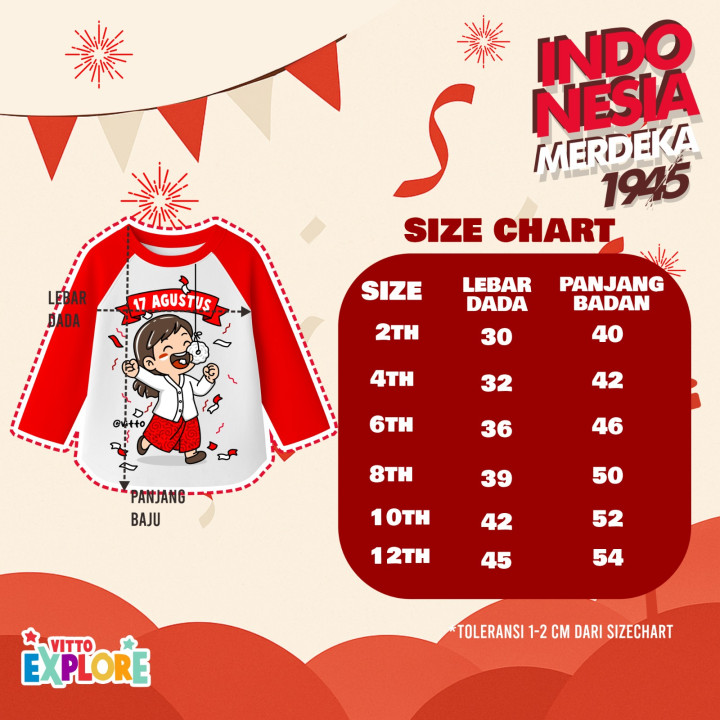 PO T-SHIRT INDONESIA MERDEKA BY VITTO EXPLORE