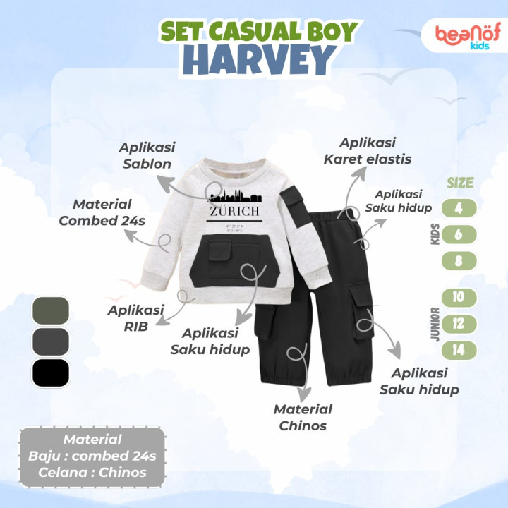 PO SET CASUAL BOY HARVEY BY BEANOF