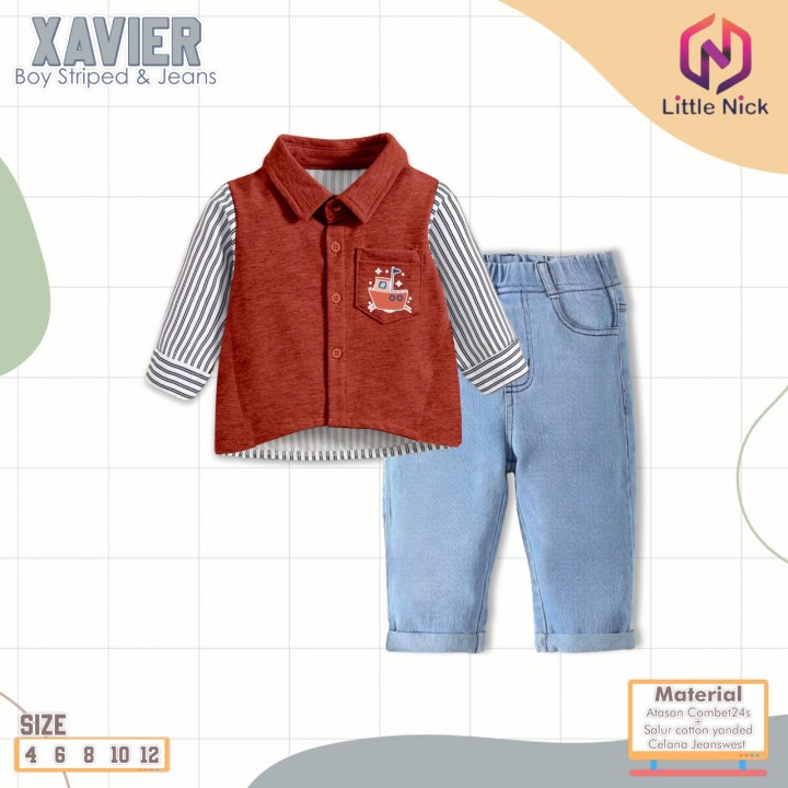 PO XAVIER BOY STRIPED & JEANS BY LITTLE NICK