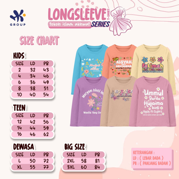 PO LONGSLEEVE TEE TOKOH ISLAM AKHWAT SERIS (KIDSTEEN) BY HK GROUP