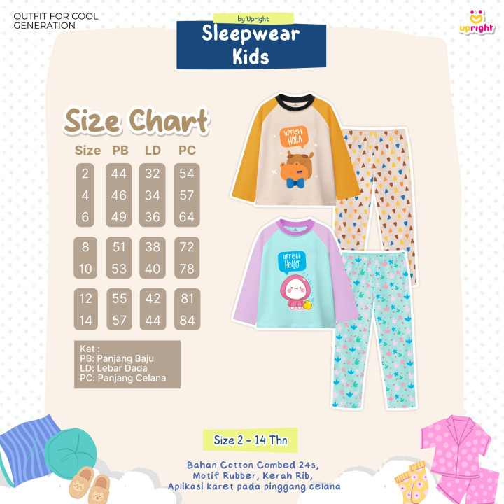 PO SLEEPWEAR KIDS BY UPRIGHT 