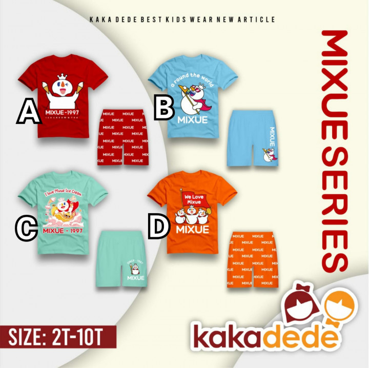 SETELAN MIXUE UNISEX BOY GIRL BY KAKADEDE