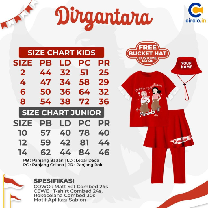 PO DIRGANTARA FREE BUCKET HAT CUSTOME NAME BY CIRCLE.INN
