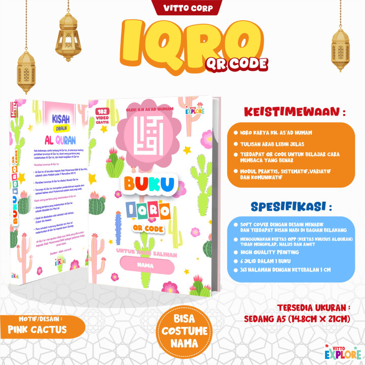 PO BUKU IQRO COSTUME NAMA BY VITTO