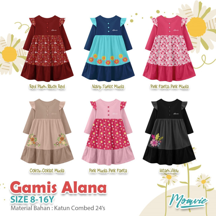 READY STOK GAMIS ALANA BY MOMVIE