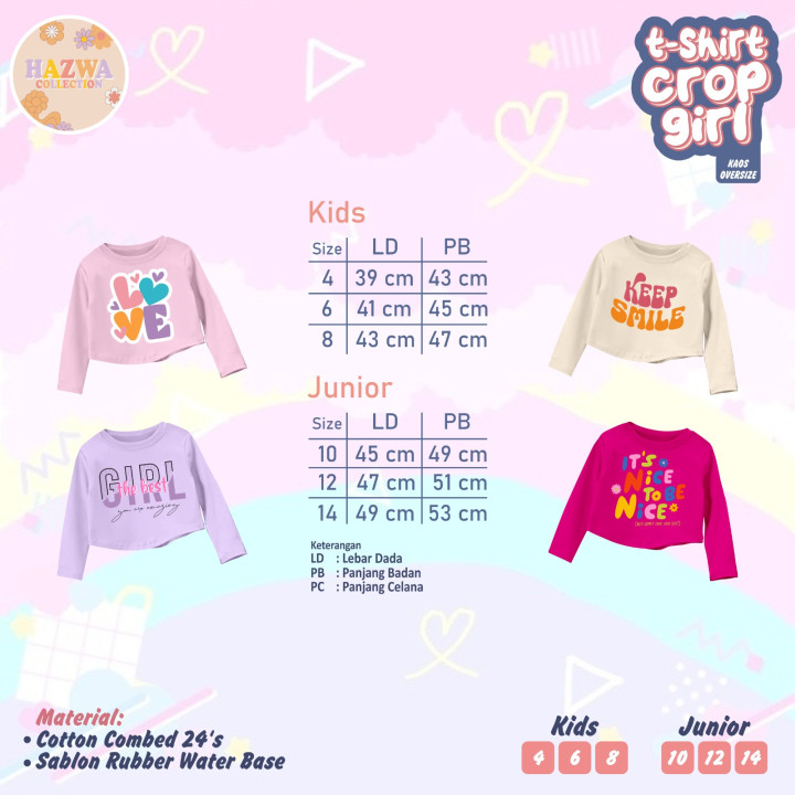 PO T-SHIRT CROP GIRL BY HAZWA