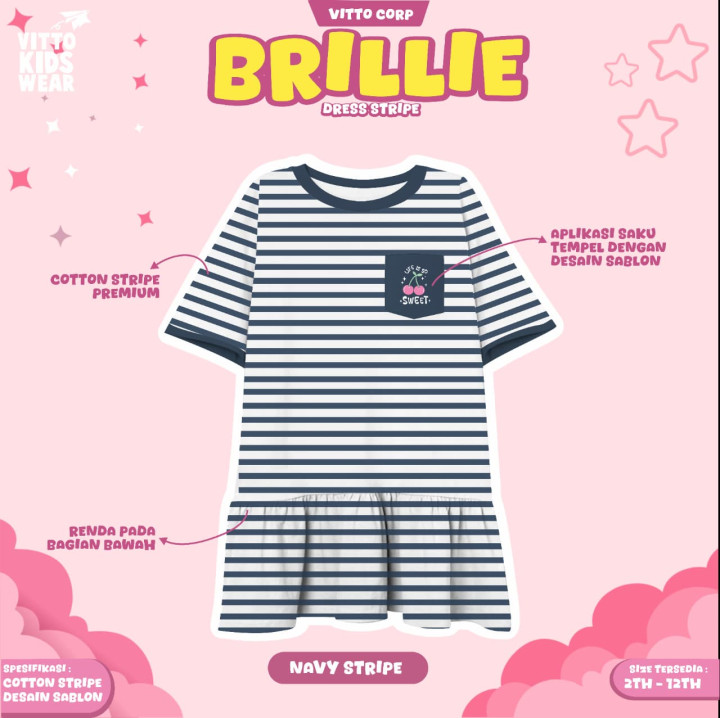 PO BRILLIE DRESS STRIPE BY VITTO KIDSWEAR