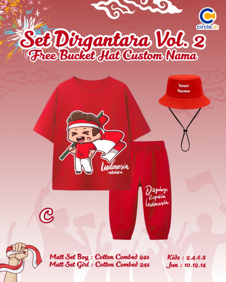 PO SET DIRGANTARA FREE BUCKET HAT CUSTOME NAME VOL 2 BY CIRCLE.IN