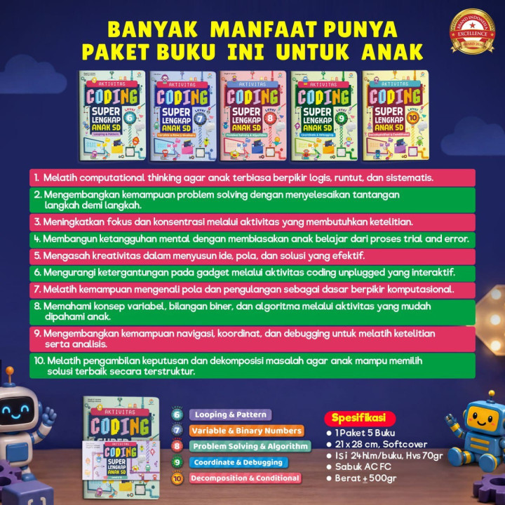 PO AKTIVITAS CODING SUPER LENGKAP ANAK SD JILID 2