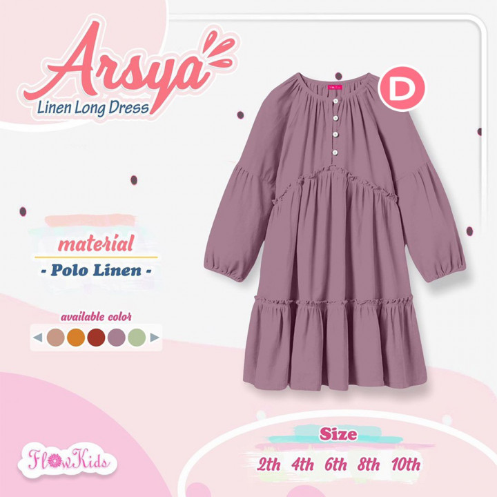 ARSYA LINEN LONG DRESS BY FLOW KIDS