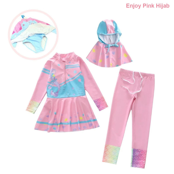 FAST PO 3IN1 TUNIK GIRL SERIES BAJU RENANG