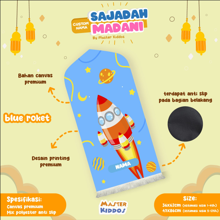 PO SAJADAH MADANI CUSTOM NAMA (KIDS) BY MASTER KIDDOS