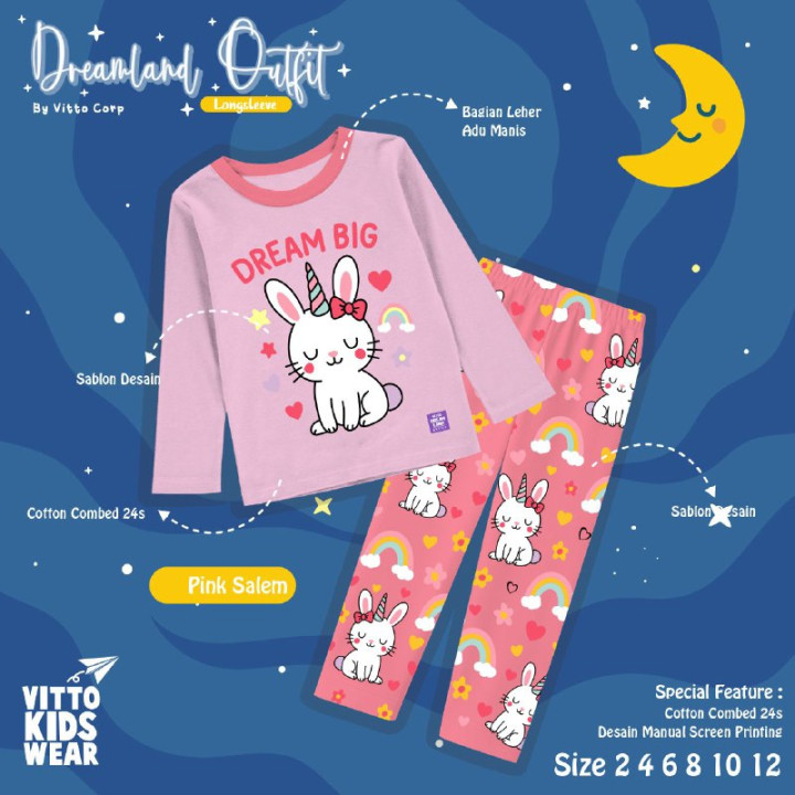 PO SET DREAMLAND OUTFIT (PANJANG)  BY VITTO EXPLORE