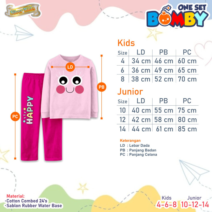 PO SET PIYAMA BOMBY BY SILVER KIDS