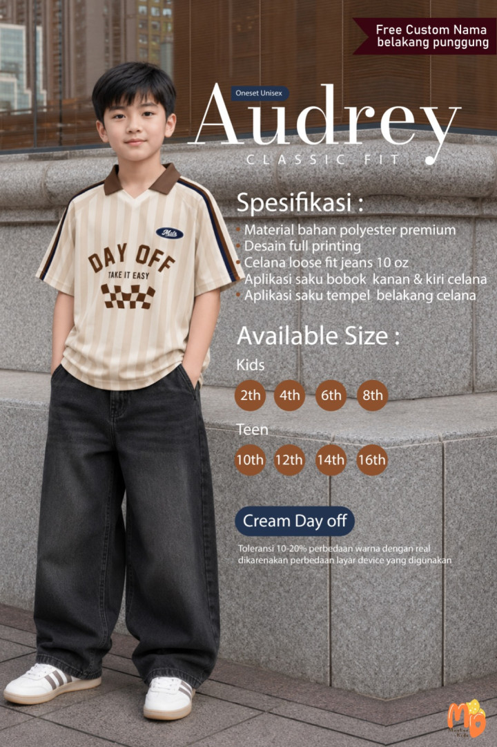 PO ONESET JERSEY AUDREY SPORTY CUSTOM NAMA BY MASTER KIDDOS