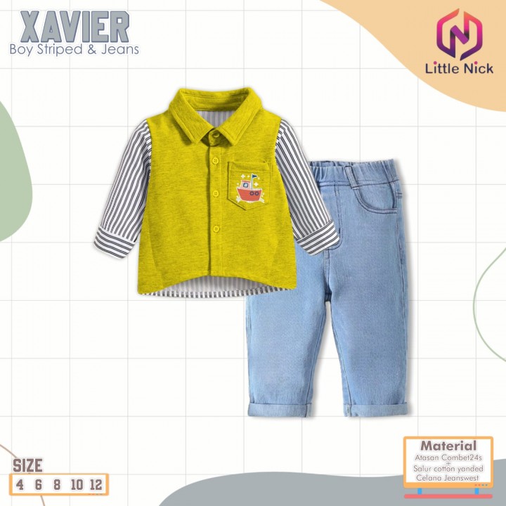 PO XAVIER BOY STRIPED & JEANS BY LITTLE NICK