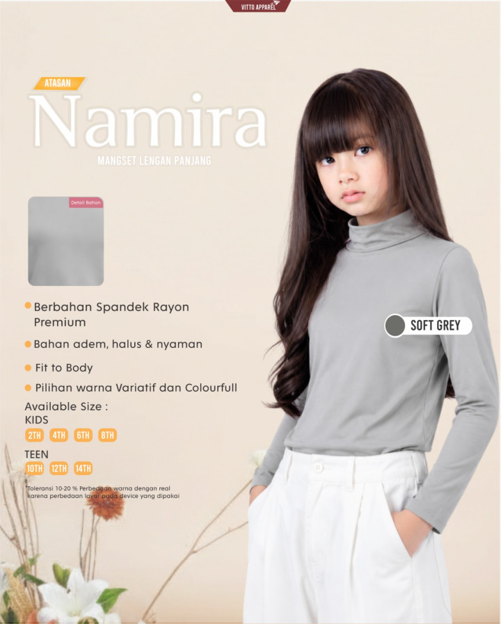 PO NAMIRA MANSET ANAK PANJANG BY VITTO APPAREL