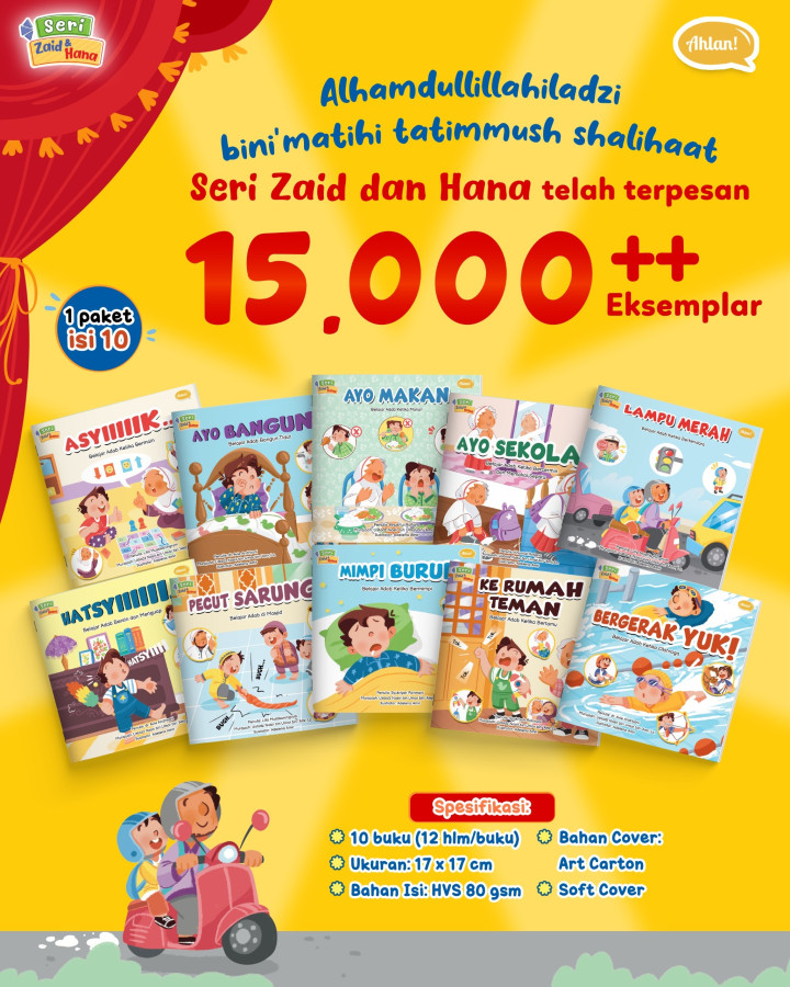 PO BUKU SERI ZAID DAN HANA : 10 BUKU CERITA ADAB ISLAMI ANAK BY AHLAN