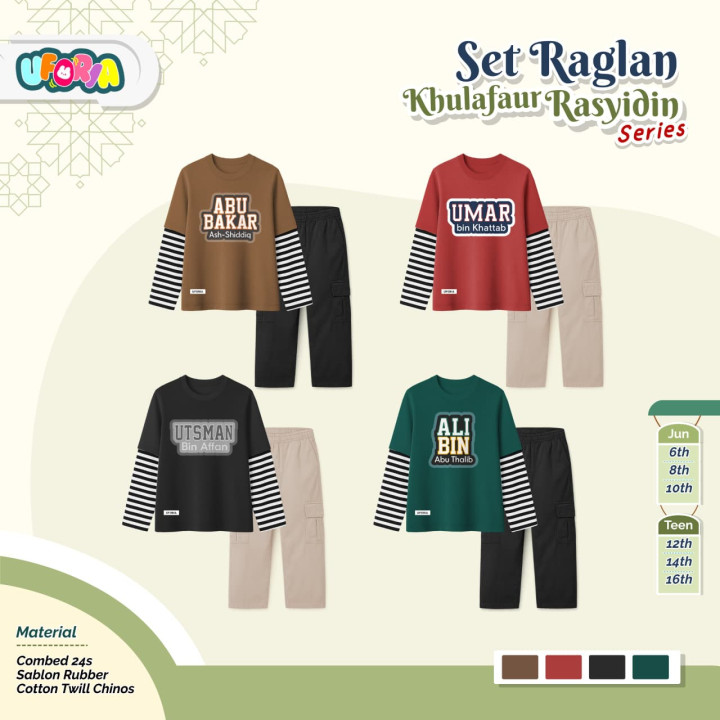 PO SET RAGLAN KHULAFAUR RASYIDIN SERIES BY UFORIA