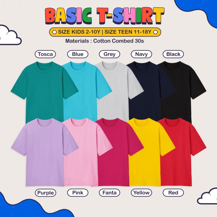 PENDEK KIDS KAOS POLOS ANAK LOLYLOLY KIDS MGL