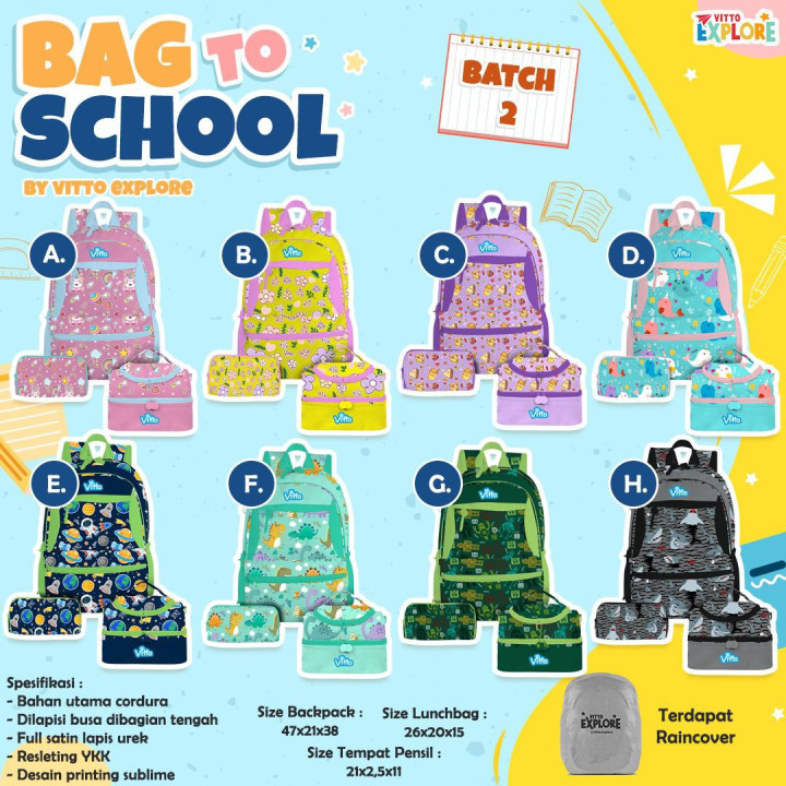 PO BAG TO SCHOOL BATCH 2 (SET & BACKPACK ONLY) BY VITTO CORP