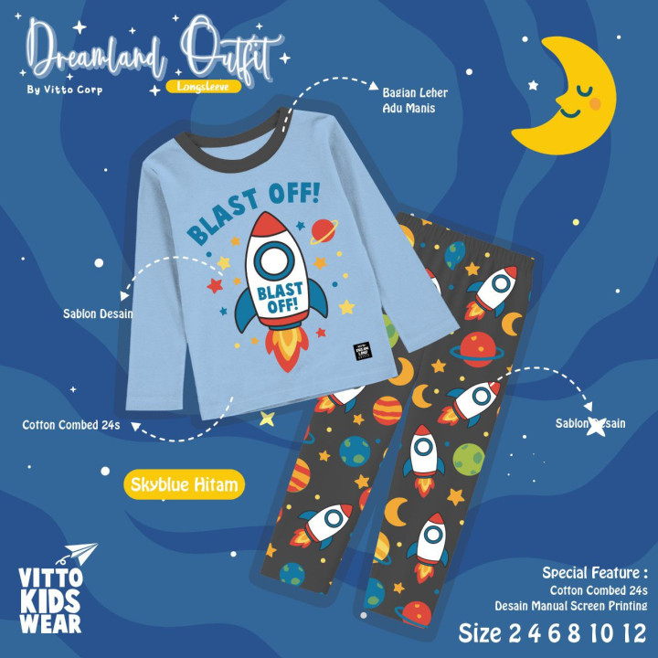 PO SET DREAMLAND OUTFIT (PANJANG)  BY VITTO EXPLORE