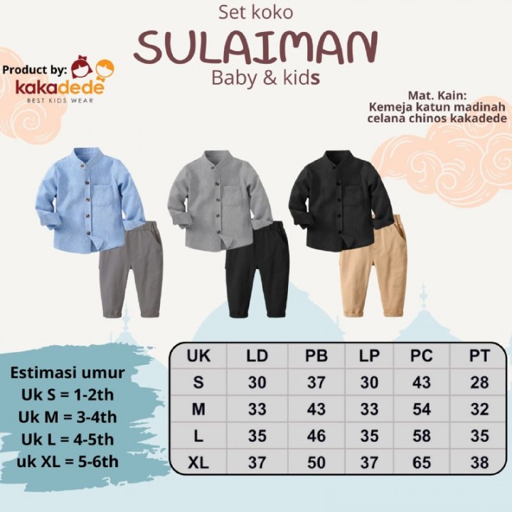 SET KOKO SULAIMAN BABY & KIDS BY KAKADEDE