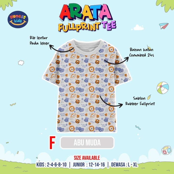 PO ARATA FULLPRINT TEE (DEWASA) BY HONEST KIDS