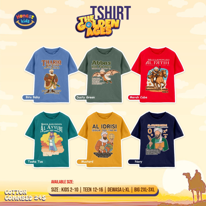 PO T-SHIRT THE GOLDEN AGES SERIES (DEWASA & BIG SIZE) BY HONESTKIDS