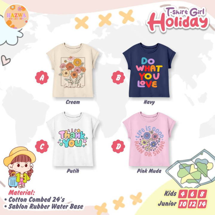 PO TSHIRT GIRL HOLIDAY BY HAZWA