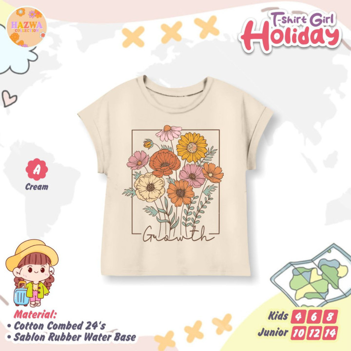 PO TSHIRT GIRL HOLIDAY BY HAZWA