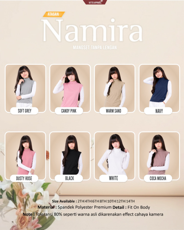 PO NAMIRA MANSET ANAK KUTUNG BY VITTO APPAREL