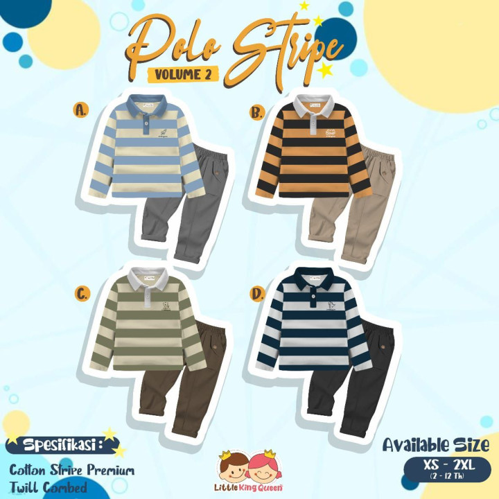 PO POLO STRIPE VOL 2 BY LITTLE KING & QUEEN