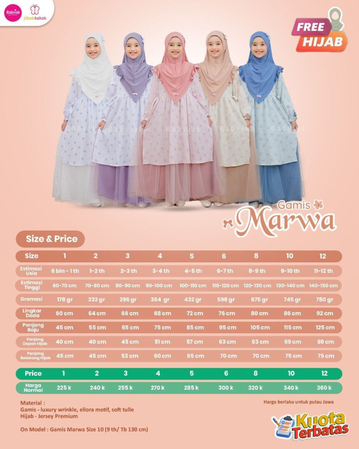 OPEN PO GAMIS MARWA BY BABYJAB