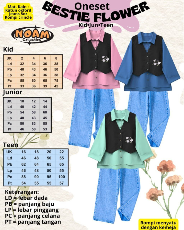PO ONESET BESTIE FLOWER BY NOAM