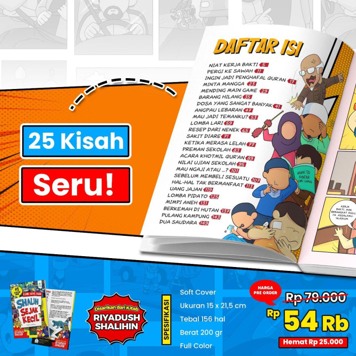 PO BUKU KOMIK HADIS ANAK SHALIH SEJAK KECIL BY PQS