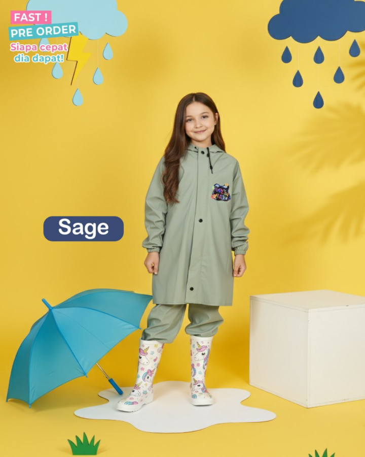 FAST PO RUN KIDS RAIN COAT