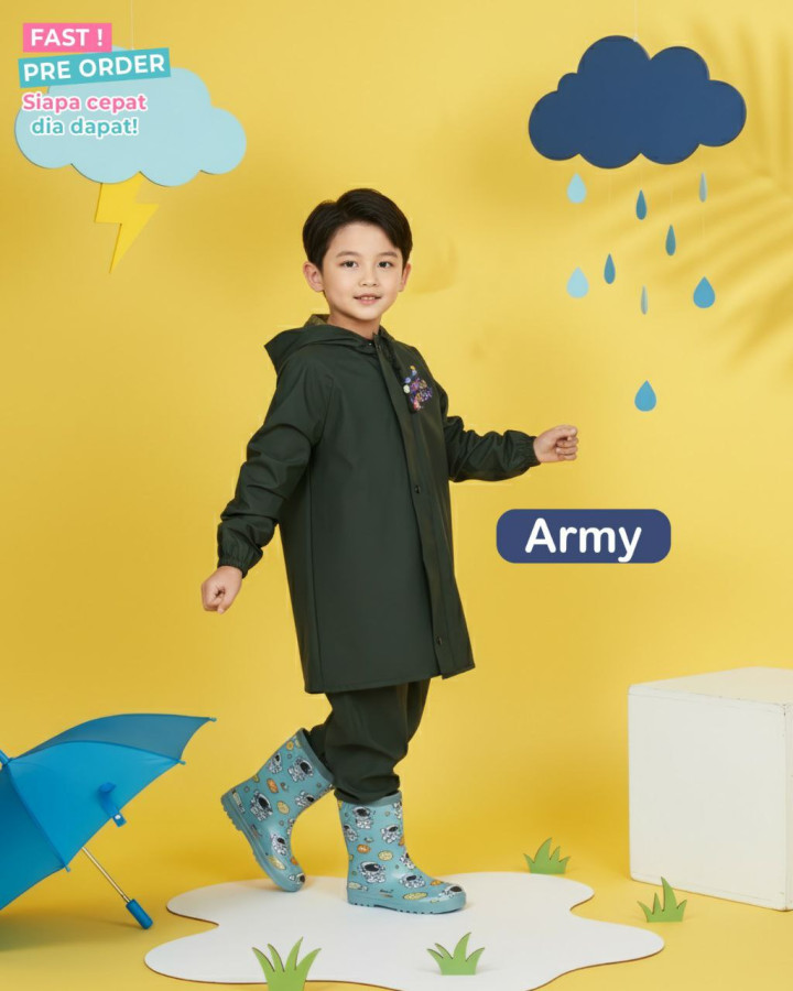 FAST PO RUN KIDS RAIN COAT