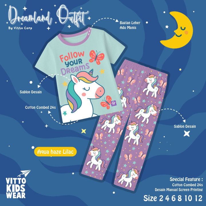 PO SET DREAMLAND OUTFIT (PENDEK)  BY VITTO EXPLORE