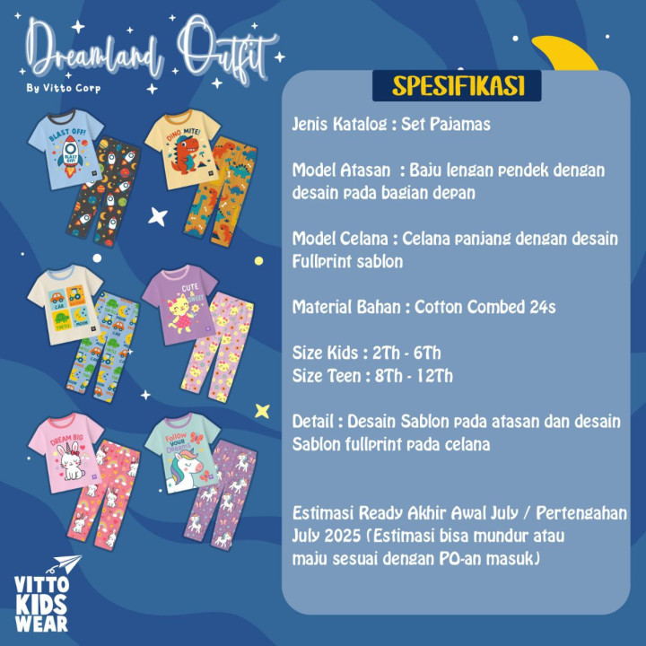 PO SET DREAMLAND OUTFIT (PANJANG)  BY VITTO EXPLORE