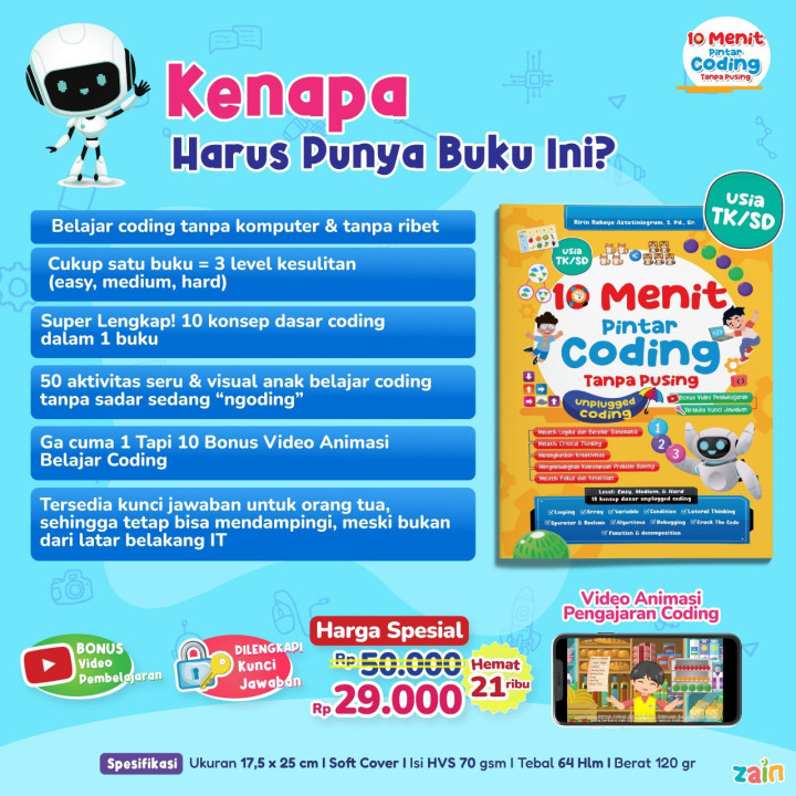 PO BUKU 10 MENIT PINTAR CODING BY ZAIN