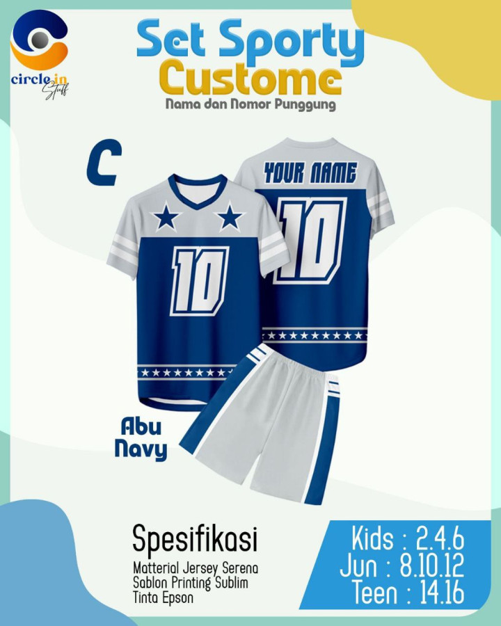 PO SET SPORTY CUSTOME NAME BY CIRCLE.IN