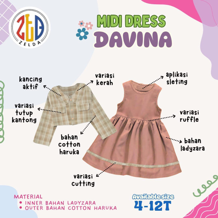 PO MIDI DRESS DAVINA BY ZELDA